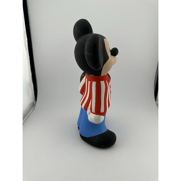 Mickey Mouse Walt Disney Productions Ceramic Figurine Red White Striped Coat 9" - Picture 4 of 9